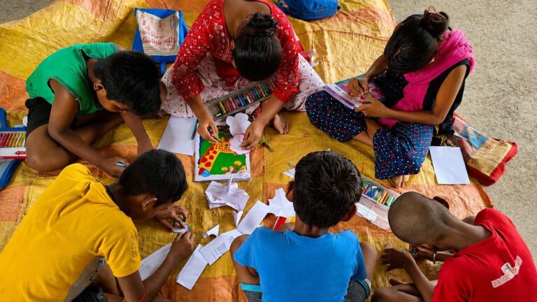child education support by New Life Fellowship Society's education and community development programs in West Bengal, India.