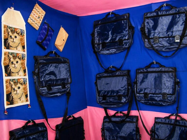bag making by New Life Fellowship Society's education and community development programs in West Bengal, India.