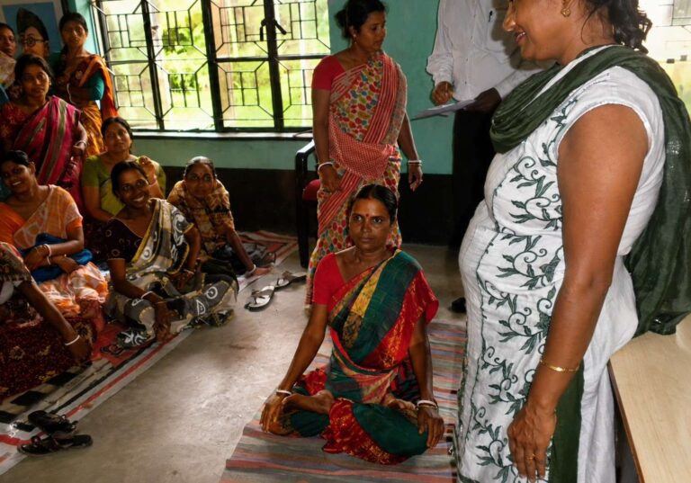woman traning by New Life Fellowship Society's education and community development programs in West Bengal, India.