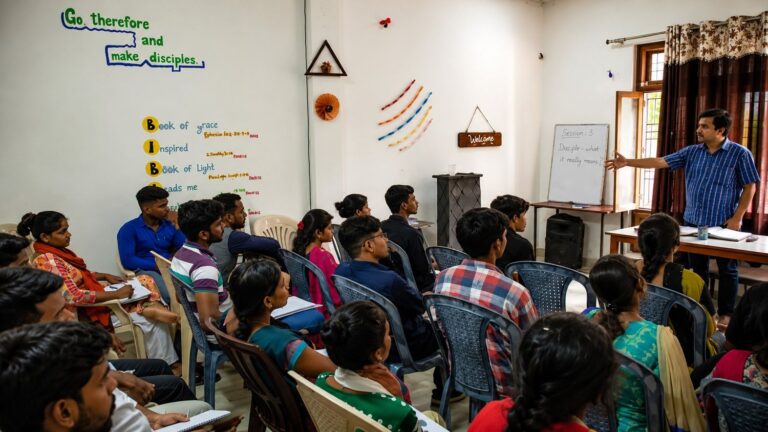 youth traning through New Life Fellowship Society's education and community development programs in West Bengal, India.